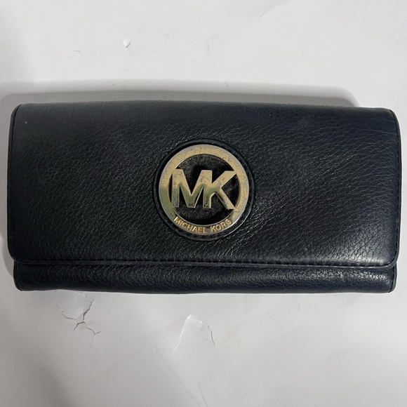 Michael Kors Handbags - Michael Kors Black Leather Long Wallet